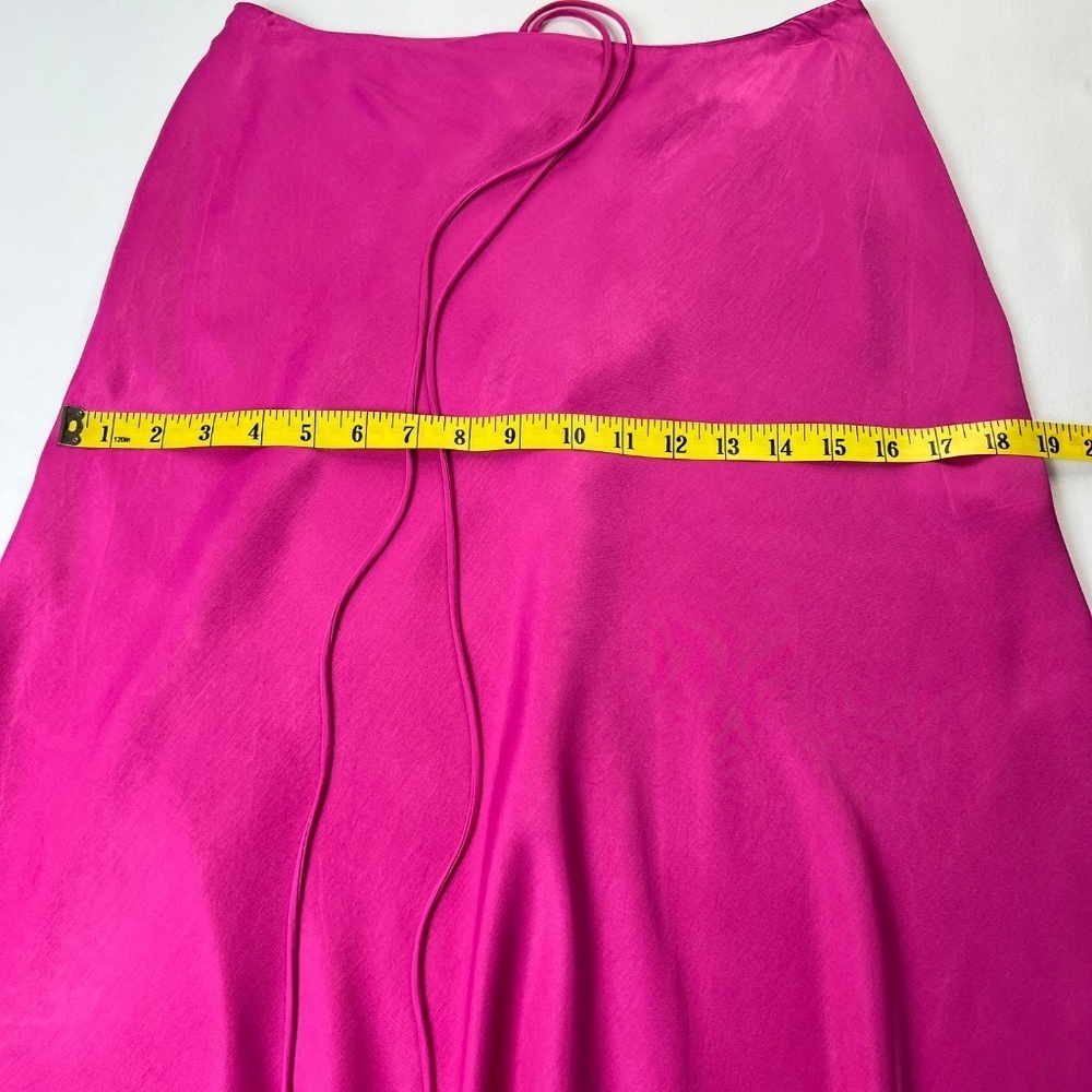 FARM Rio Satin Midi Skirt with Tassel Waist Tie - Picture 6 of 13